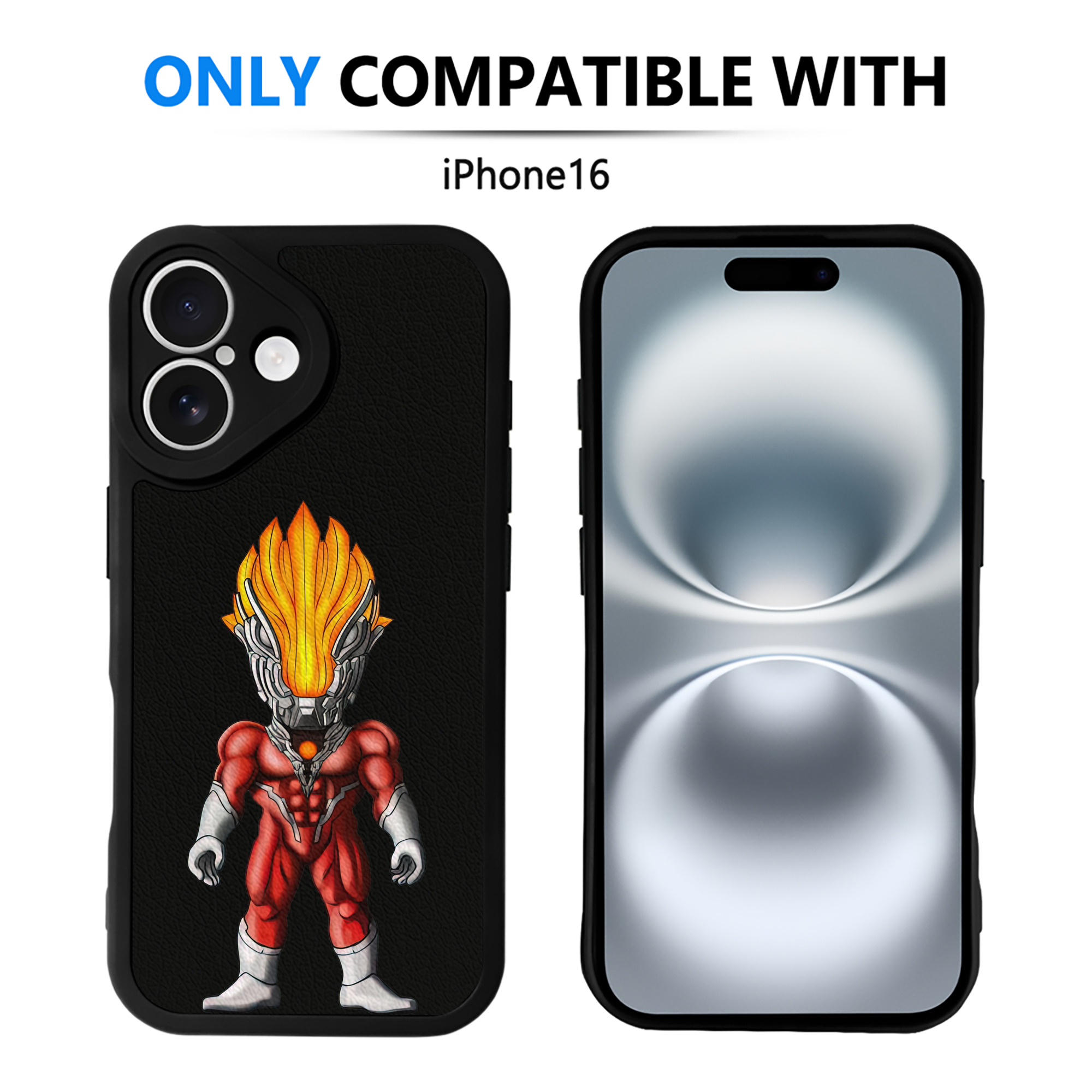 （画像用） ウルトラマン Ultraman 【iPhone 16シリーズ対応】シリコンスマホケース（レザー調） 材質：シリコン
